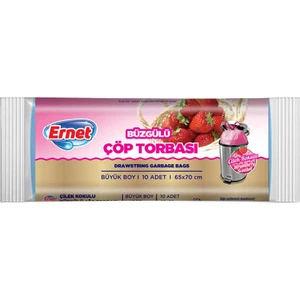 Büzgülü Çöp Torbası Çilek Büyük Boy 10LU