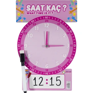 Pembe Yaz Sil Eğitici Saat Yazsil