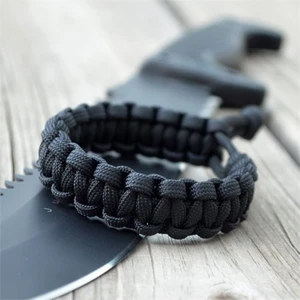 Survival Paracord 550 Paraşüt Ipi Erkek Bileklik Siyah Renk