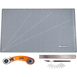 A2 Gri Renk 60X45CM Çift Taraflı Kesim Altlığı Hobi Cutting Mat Set