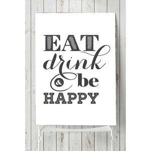 Eat Drink Be Happy Mutfak Poster