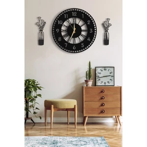 Dekoratif Duvar Saati 50 x 50CM + Vazo Tablo