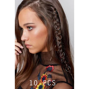 10'lu Gümüş Saç Küpesi Toka Seti