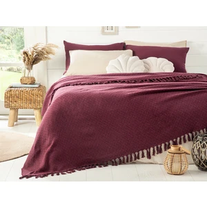 English Home Marine Pop Dokuma Tek Kişilik Yatak Örtüsü 160 x 240 cm Bordo
