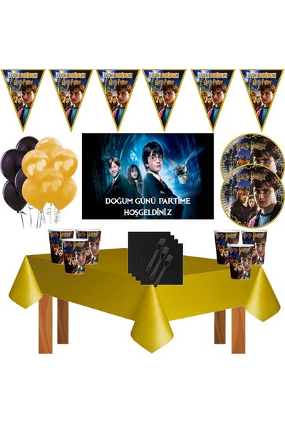 Harry Potter Afişli Doğum Günü Parti Süsleri Süsleme Seti- 16 Kişilik