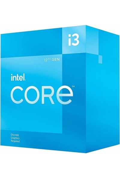 Intel Core I3-12100F 3.3 Ghz 4 Çekirdek 12MB Cache LGA1700 Soket 10NM Işlemci