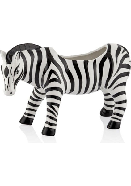 Creart Home Lamedore Dekoratif Aksesuar Lou Zebra Saksı Küçük Boy 25X10X16 cm 1JB-20D60