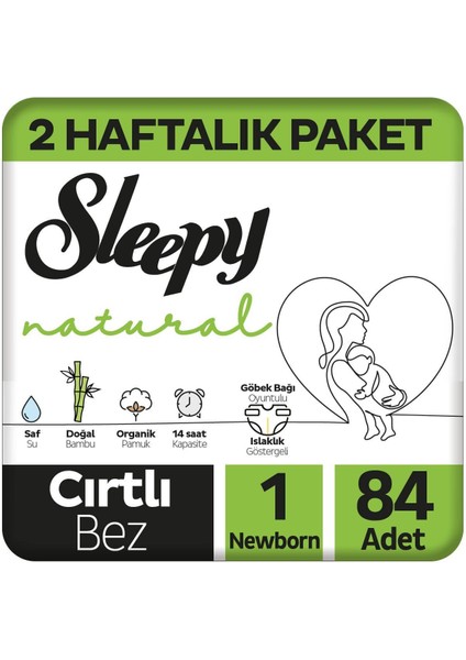 Natural 2bebek Bezi 1 Numara Newborn 84LÜ