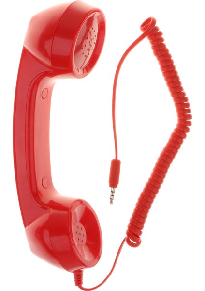 3.5mm Mic Retro Hücreli Telefon Ahizesi Telefon Klasik Alıcı Kırmızı