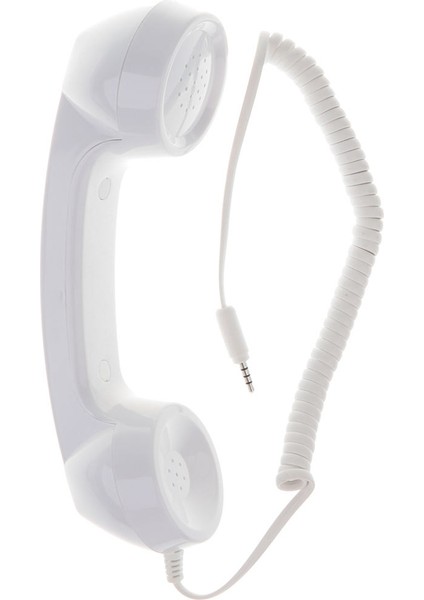 3.5mm Mic Retro Cep Telefonu Ahize Telefon Klasik Alıcı Beyaz