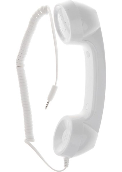 3.5mm Mic Retro Cep Telefonu Ahize Telefon Klasik Alıcı Beyaz indirimleri