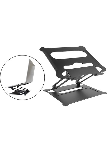 Katlanabilir Makas Laptop Standı Taşınabilir Seyahat Dizüstü Masaüstü Tutucu Dağı Siyah