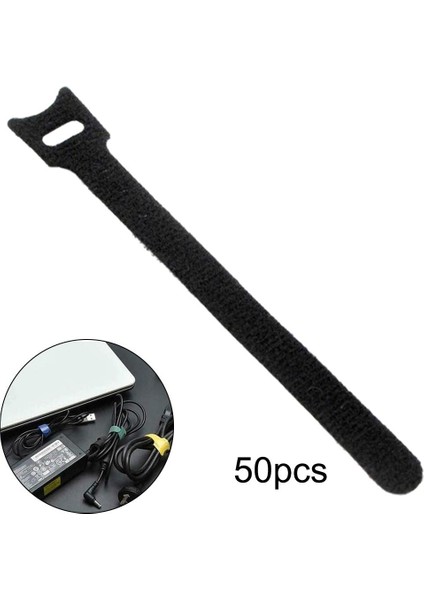 50 Adet Kullanımlık Naylon Kayış Kanca ve Döngü Kablosu Kablosu Bağları Kordon Koruyucu Siyah 12X150MM fırsatları