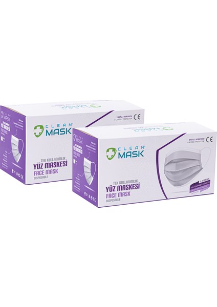 Cleanmask Kırmızı 50x2 3 Katlı Cerrahi Maske