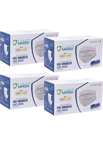 Premium Quality Tek Tek Poşetli Sarı 50x4 3 Katlı Cerrahi Maske