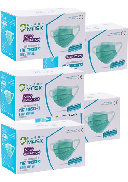 New Generation Kırmızı 50x5 3 Katlı Cerrahi Maske