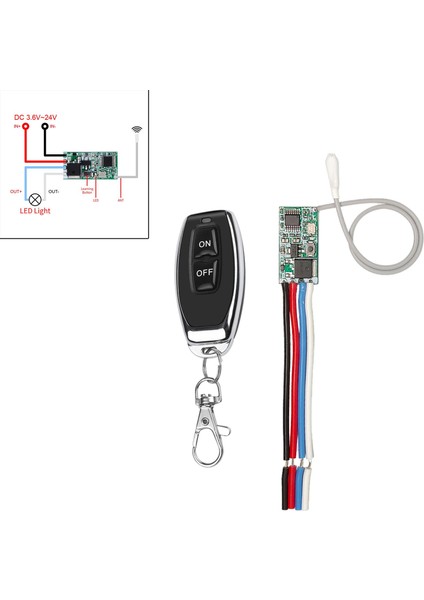 Rf 433 Mhz 12 V Mini Röle Kablosuz Uzaktan Kumanda Anahtarı Alıcı 1 Drup 1 Onoff Beyaz Anten