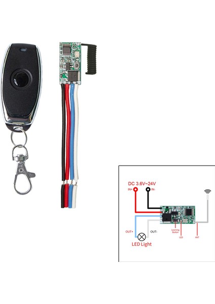 Rf 433 Mhz 12 V Mini Röle Kablosuz Uzaktan Kumanda Anahtarı Alıcı 1 Drap 1 1 Düğme Siyah