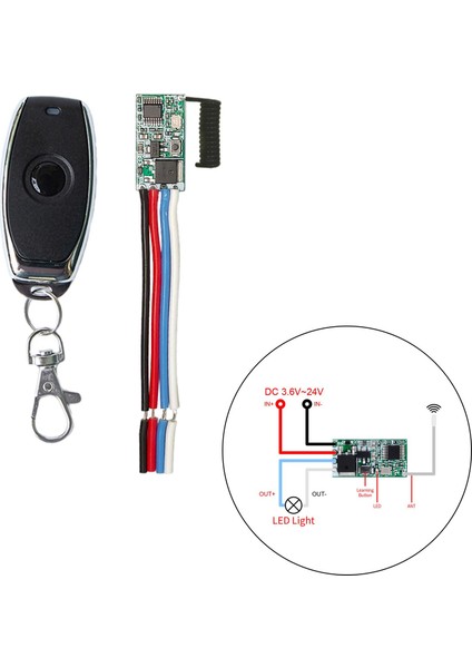 Rf 433 Mhz 12 V Mini Röle Kablosuz Uzaktan Kumanda Anahtarı Alıcı 1 Drap 1 1 Düğme Siyah