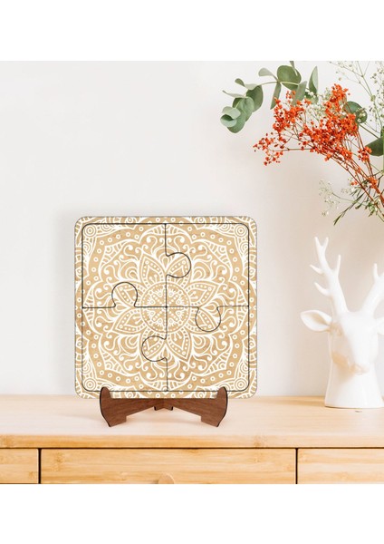 Gift Retro Masif Tasarımlı Ahşap Standlı Puzzle Çerçeve-9