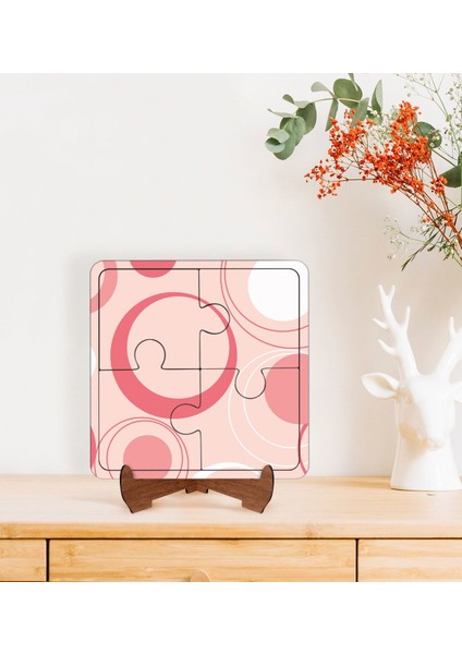 Gift Modern Art Tasarımlı Ahşap Standlı Puzzle Çerçeve-13