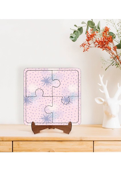 Gift Modern Art Tasarımlı Ahşap Standlı Puzzle Çerçeve-6