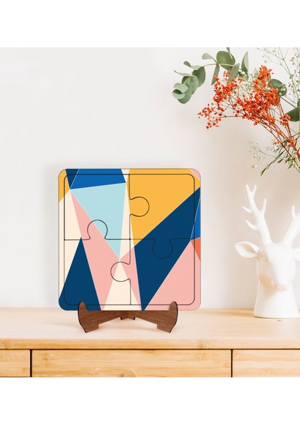 Gift Modern Art Tasarımlı Ahşap Standlı Puzzle Çerçeve-8