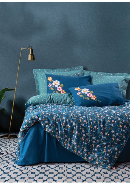 Feminen Tek Kişilik Nevresim Takımı Freya Lacivert