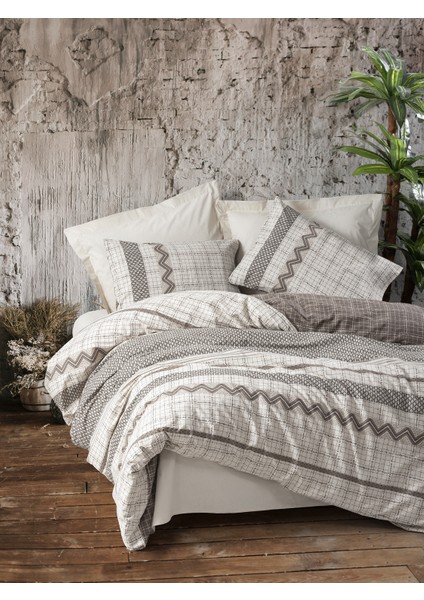 Toprak Tek Kişilik Nevresim Takımı Aren Kahve