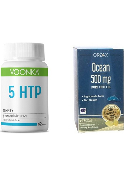 5 Htp Complex Takviye Edici Gıda 62 Kapsül + 500 Mg Balık Yağı 60 Kapsül