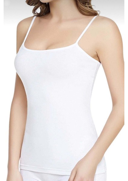 Bayan Ribana Ip Askılı Atlet Beyaz | 0135