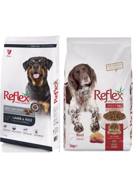 Yüksek Enerjili, Biftekli ve Kuzu Etli & Pirinçli Yetişkin Köpek Maması 3 kg x 2 Adet