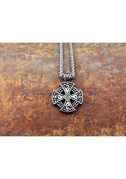 Paslanmaz Çelik Iskandinav Kabartma Desen Haç Kolye fiyatları