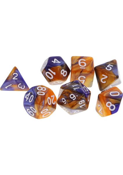 7x Akrilik Board Oyunu Zar Oyuncaklar Polyhedral Zar Roleplaying Oyunu Mavi Sarı (Yurt Dışından) fırsatları