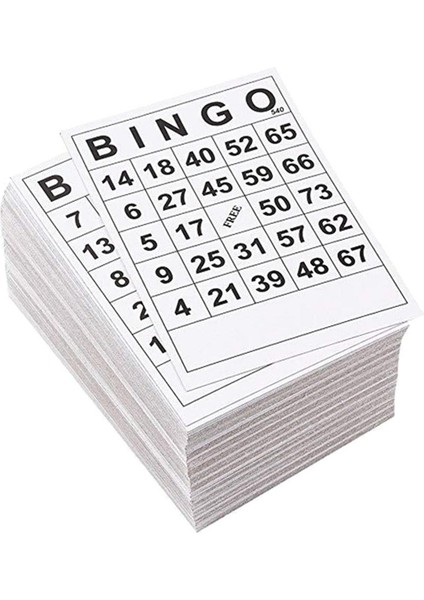 Bingo Oyunu Kağıt Kartları 1 Tek Bir Tekrar Tasarımı Olmadan Tek 60 Sayfalarda (Yurt Dışından)