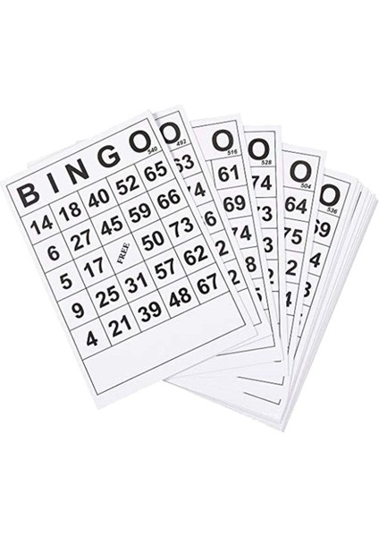 Bingo Oyunu Kağıt Kartları 1 Tek Bir Tekrar Tasarımı Olmadan Tek 60 Sayfalarda (Yurt Dışından)