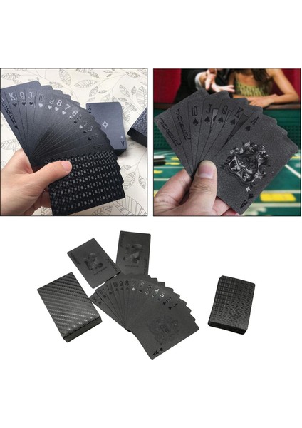 Yaratıcı Su Geçirmez Siyah Plastik Oyun Kartları Kart Oyunları Poker 87X57MM Stil 2 (Yurt Dışından)