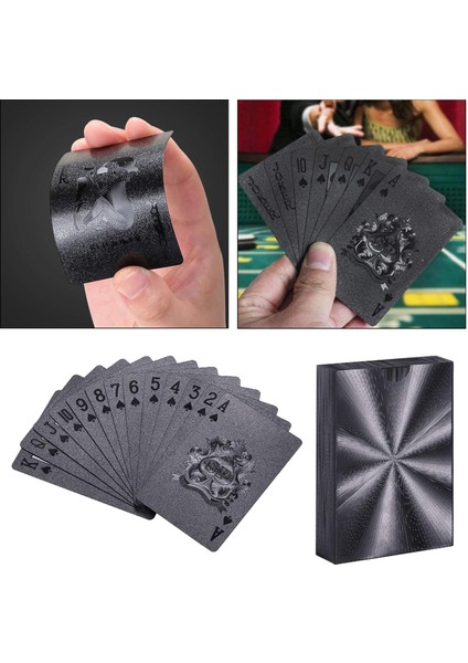 Yaratıcı Su Geçirmez Siyah Plastik Iskambil Kartları Kart Oyunları Poker 87X57MM Stil 3 (Yurt Dışından)