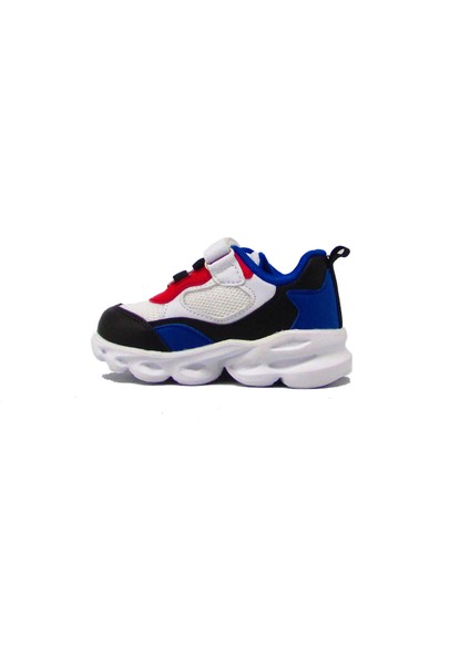 P-1253 Beyaz / Siyah Unisex Çocuk Işıklı Spor Ayakkabı fiyatları