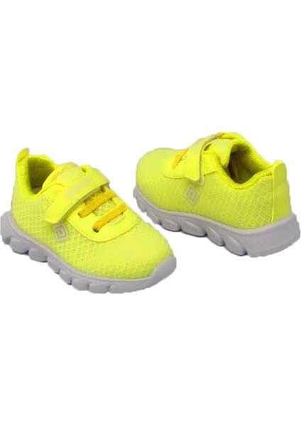 P-1256 Sarı Unisex Çocuk Tek Cırt Fileli Spor Ayakkabı