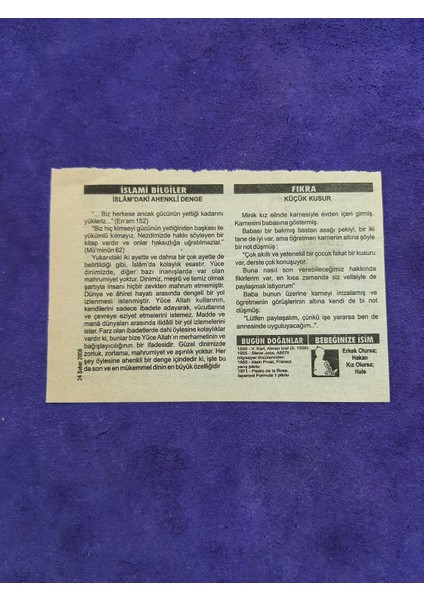24 Şubat 2008 Takvim Yaprağı - Nostaljik Koleksiyonluk Takvim Yaprağı