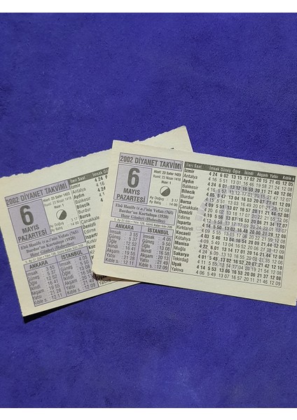 6 Mayıs 2002 Takvim Yaprağı - Nostalji Koleksiyonluk Takvim Yaprağı modelleri