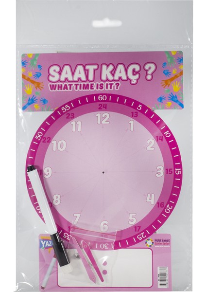 Pembe Yaz Sil Eğitici Saat Yazsil