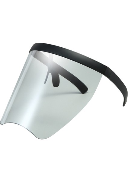 Tam Yüz Kalkanı Kullanımlık Gözlükler Temizle Lens Güneş Gözlüğü Vizör Siyah ÇerçeveOto-Onay(Yurt Dışından)