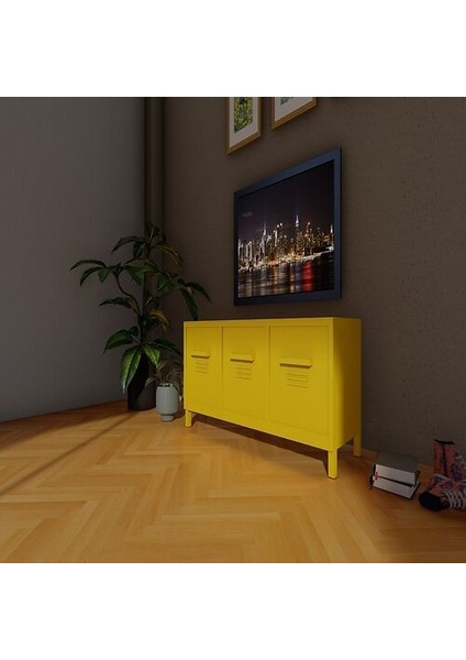 Sarı Metal Tv Ünitesi