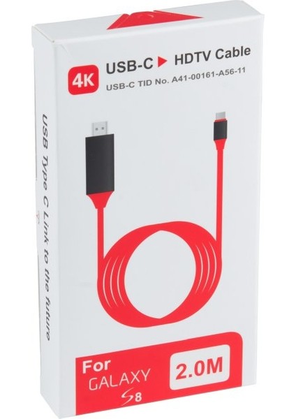 Hd 1080P Tv USB 3.1 2m Dönüştürücü Usb-C Adaptör Kablosu Type-C To HDMI Kablosu Hdtv Tablet Uyumlu