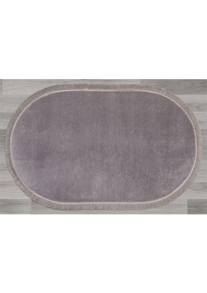 Modern Dekoratif Halı Jel Kaymaz Taban Peluş Gri Saçaklı Oval Halı fiyatları