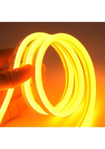 Neon Esnek Şerit LED 25 Metre Amber + 220 Volt Fiş