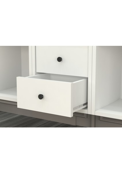 Rafli Dolapli Çekmeceli Sifonyer Beyaz 130 cm SFN-1015-Ç fırsatları