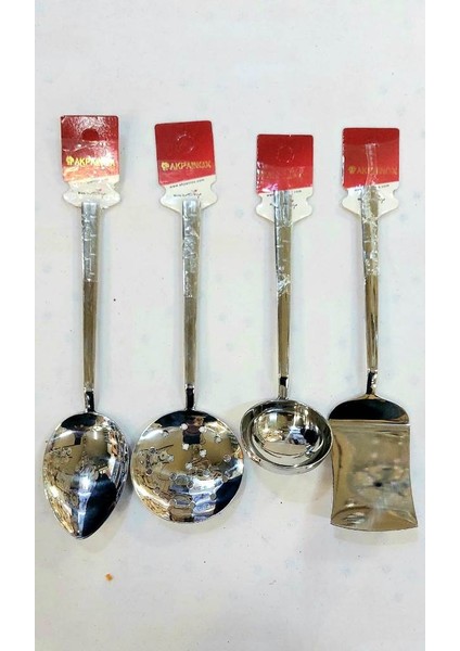 Çelik Ekose Dekor 4'lü Mini Servis Seti